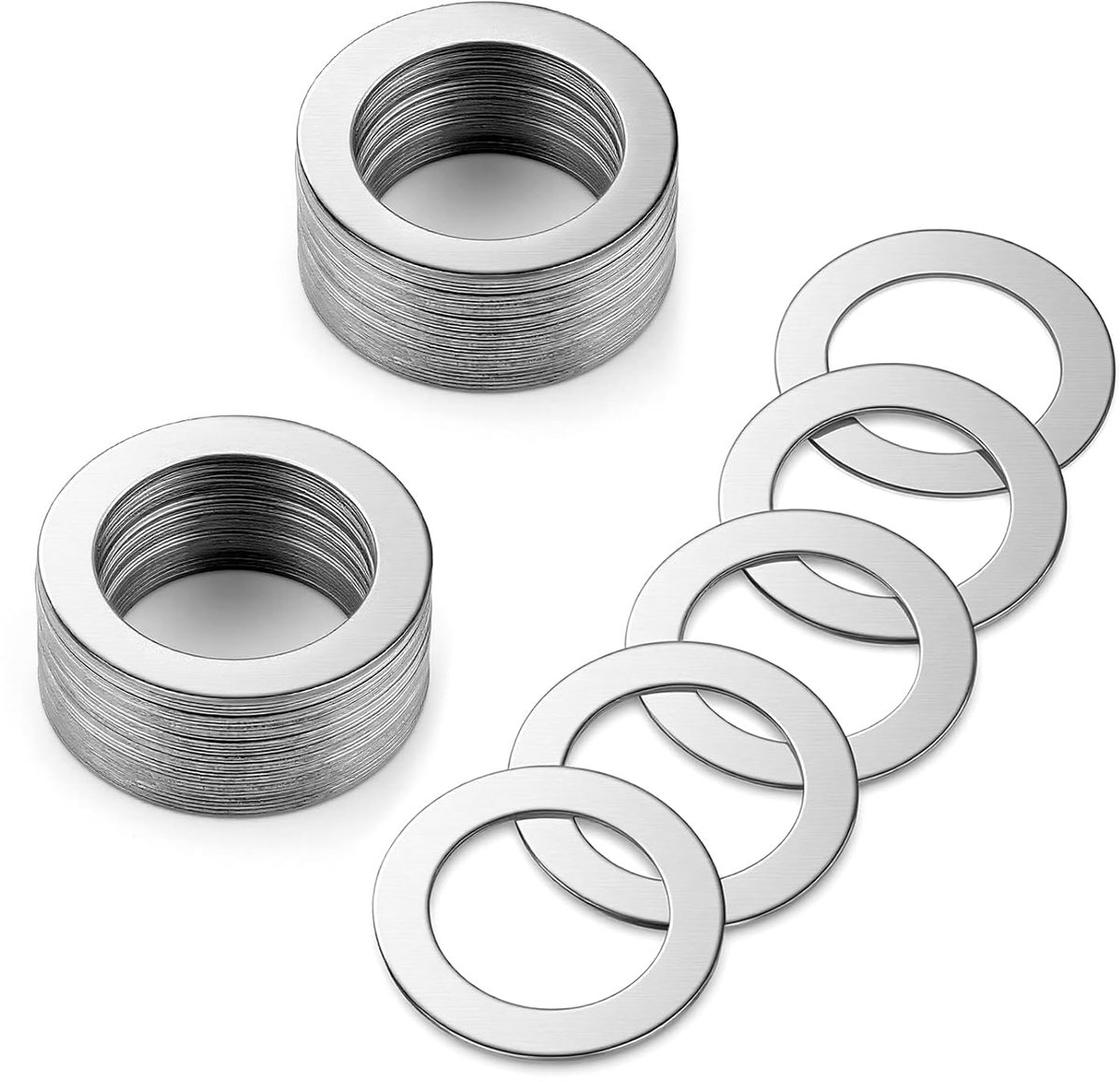 OT nuts 100 stuks ultradunne sluitringen M6 x 12 x 0,2 mm 304 roestvrij staal bijsluitringen carrosserieschijven M6 ronde sluitringen passchijf borgschijven voor schroeven, bouten en moeren