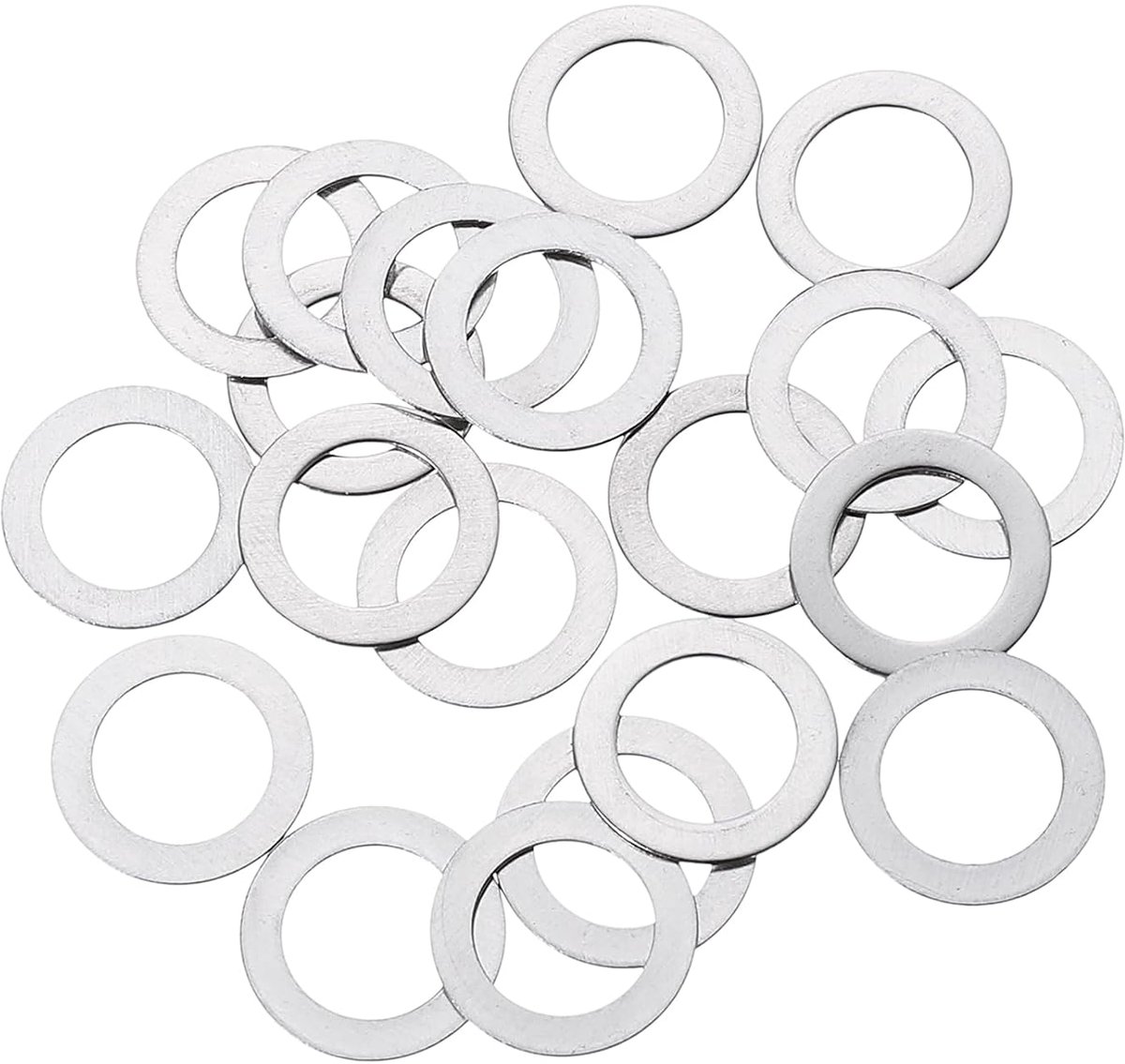 100 stuks M10 sluitringen, 10 x 16 x 0,5 mm, verdikt, 304 roestvrij staal, platte afstandsstukken voor schroeven, bouten, auto's, industriële machines