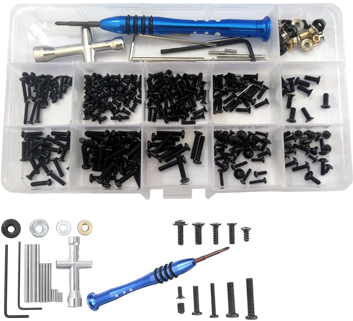 Schroeven Assortiment Kit met Box Reparatie Tool Set Hardware Bevestigingen voor Wltoys 144001 1/14 RC Auto