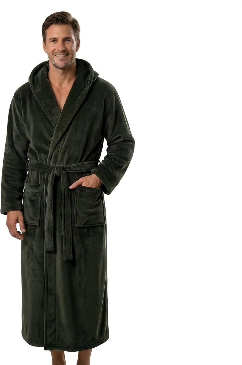 Heren Buffalo Plaid Katoenen Gewaad Lichtgewicht Badjas Sjaal Kraag Kimono Nachtkleding Loungewear Huisgewaden