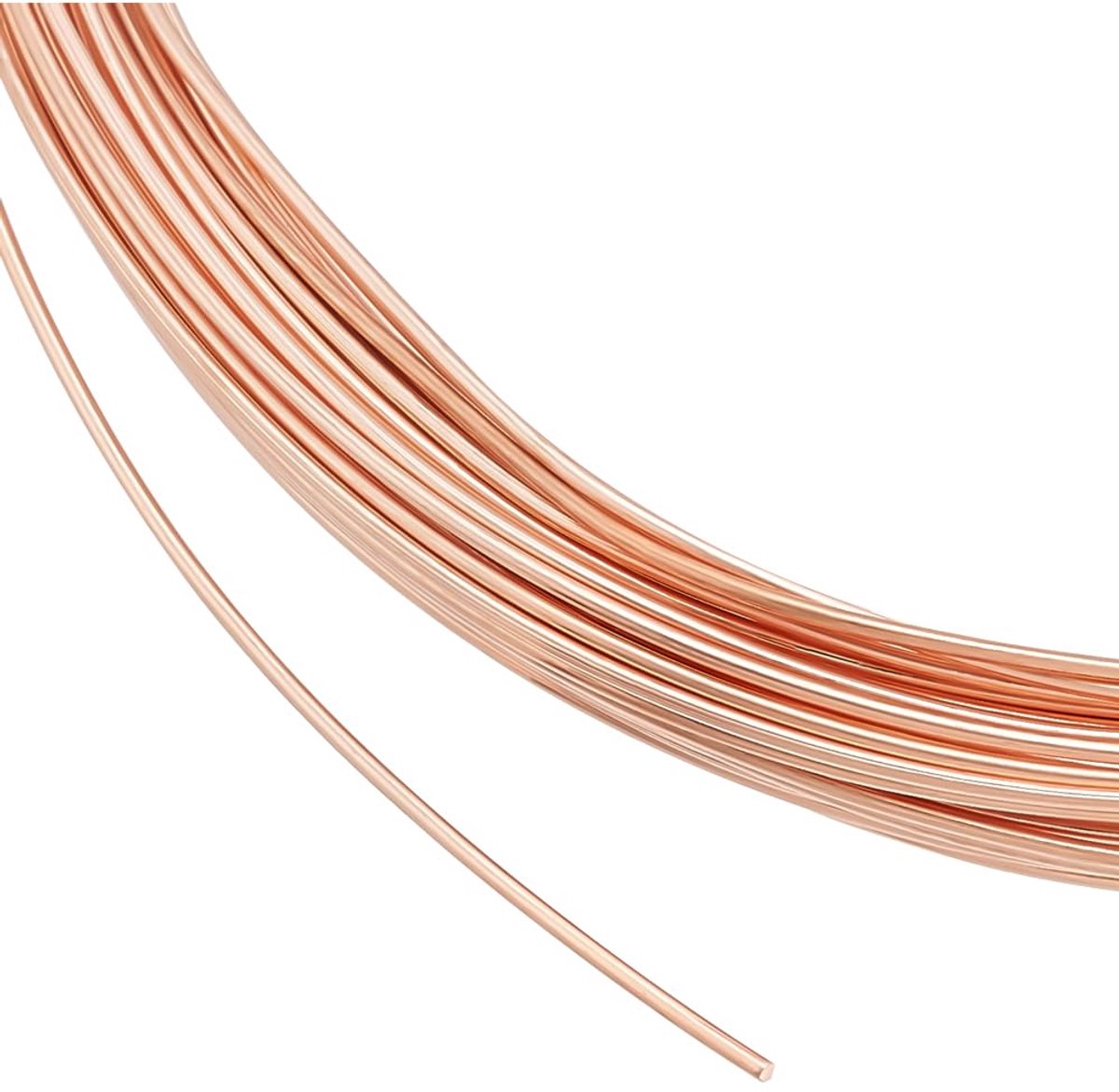 Draad, 15 m, 0,8 mm, rond koperdraad, sieradendraad voor ringen, oorbellen, sieraden maken, doe-het-zelf handwerkleverancier