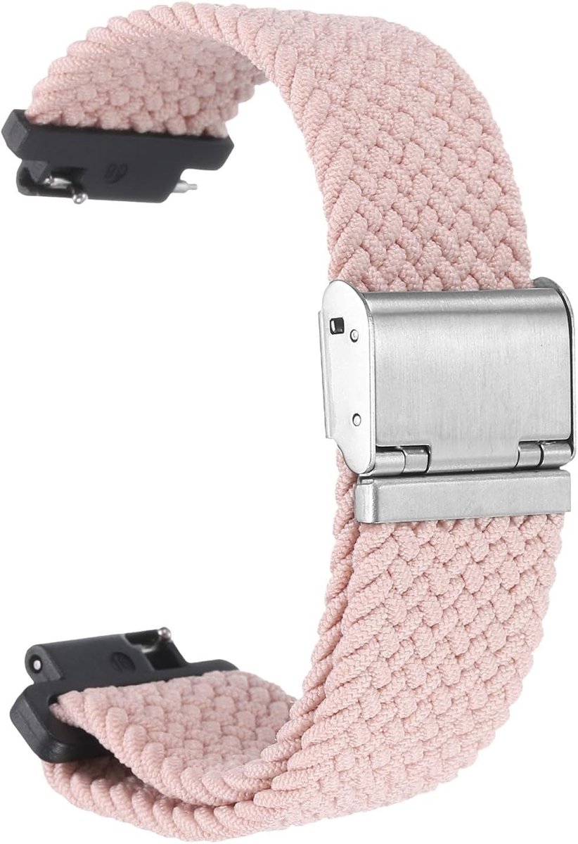 Montuurarmbanden van nylon, 16 mm, zacht, met snelsluiting, met gesp van roestvrij staal, lichtroze