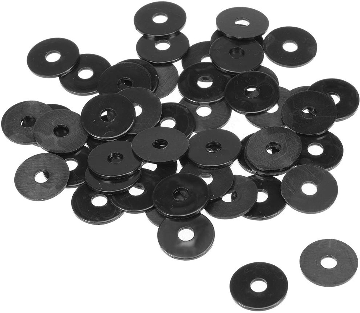Sourcing map Nylon sluitring M4 schroeven bouten 15 mm OD 1 mm dik 50 stuks