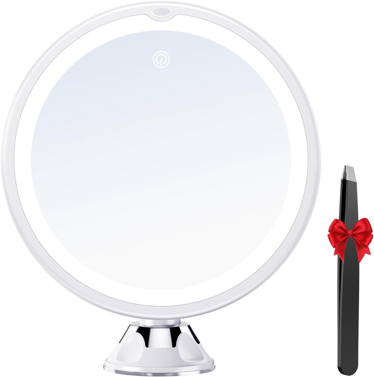 Vergrotende spiegel, 20 x led, met zuignap, 360 graden verstelbaar, make-upspiegel, draagbaar, draadloos, stroomvoorziening voor badkamer, reizen