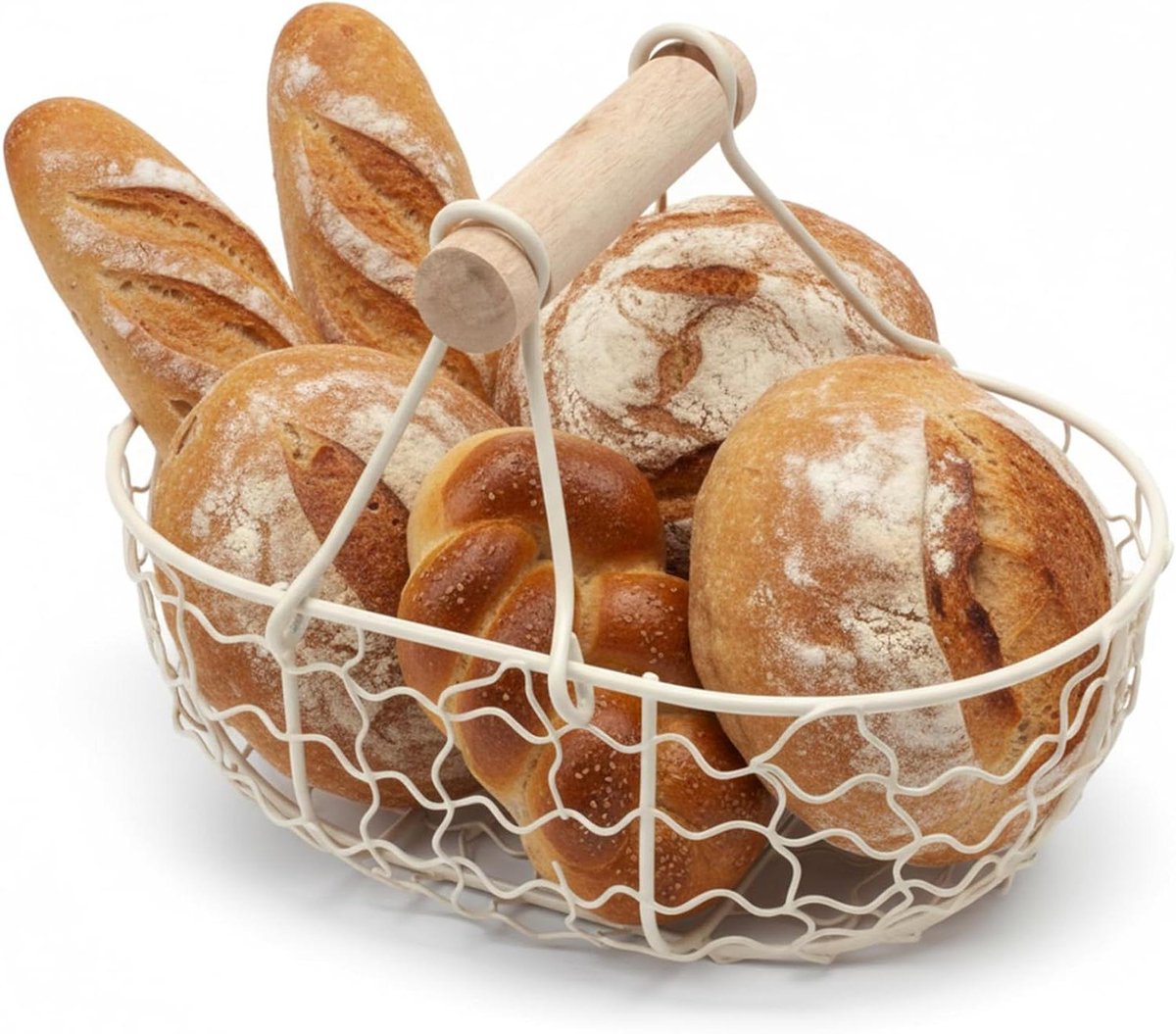 Eiermand - Boerderijmand Houder - Eieren Verzamelen - Rustieke Stijl - 18 cm Lengte - Beige