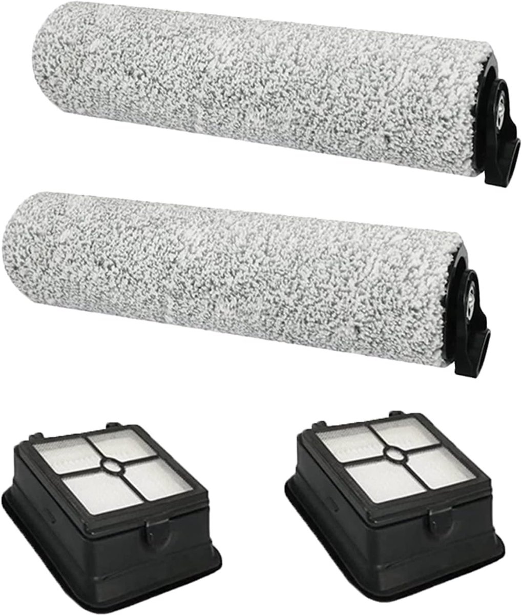 Reserveonderdelenset voor Tineco iFloor 3 / Floor One S3. nat- en droogzuiger (2 HEPA-filters + 2 hoofdborstelrollen)
