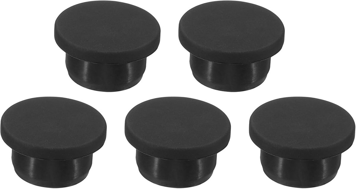 5 stuks siliconen rubberen gatstoppen met een diameter van 19,5 mm, zacht, flexibel voor gat van 19 mm, zwart