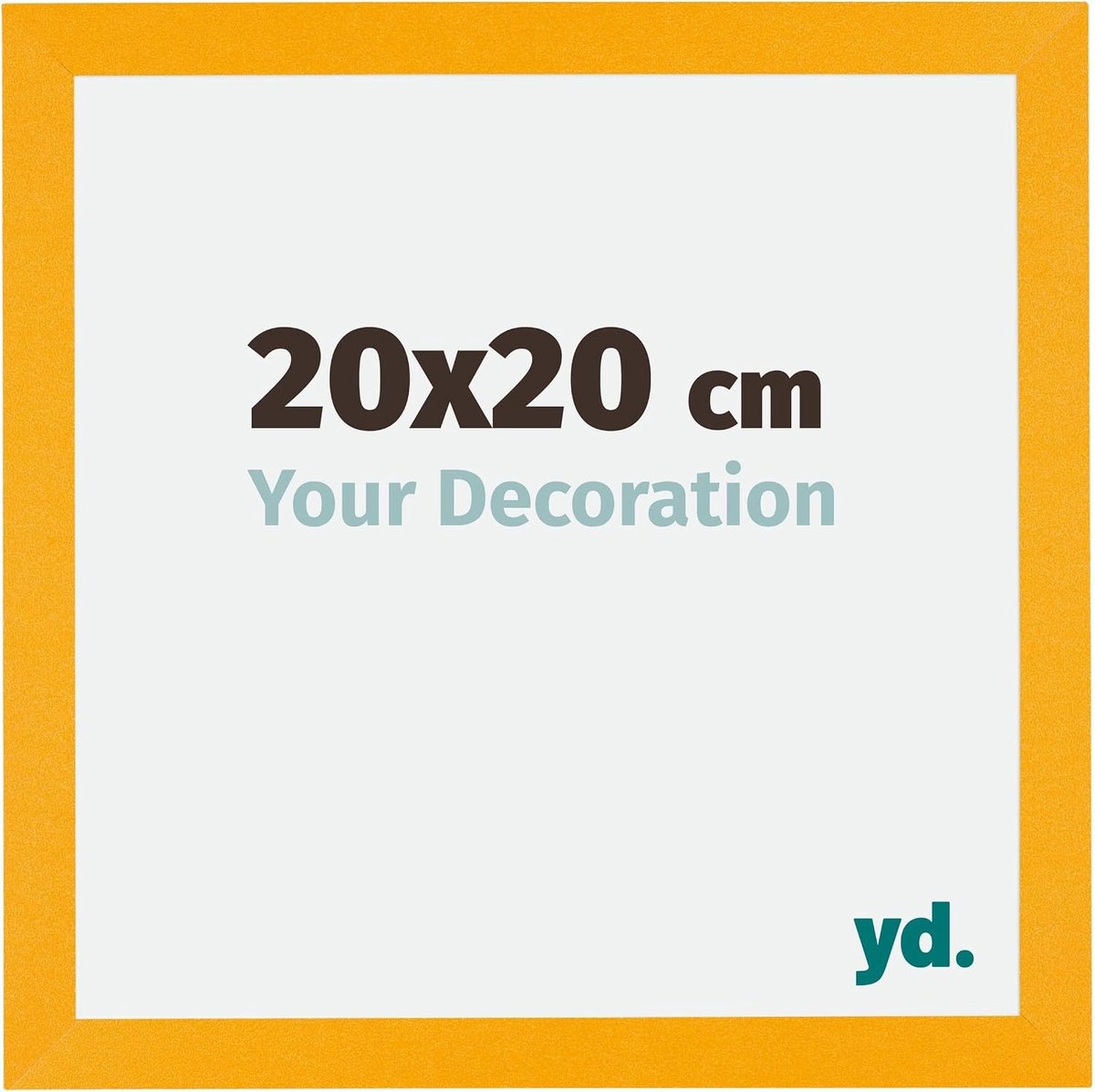 Fotolijst 20x20 cm - Geel - MDF met acrylaatglas - Antireflectie - Perfect voor aan de muur - SnelShoppen