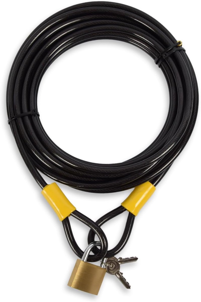 Kabelslot 10 meter - Sterke kabel met messing slot - Veilig en duurzaam - Ideaal voor fietsen en meer - SnelShoppen