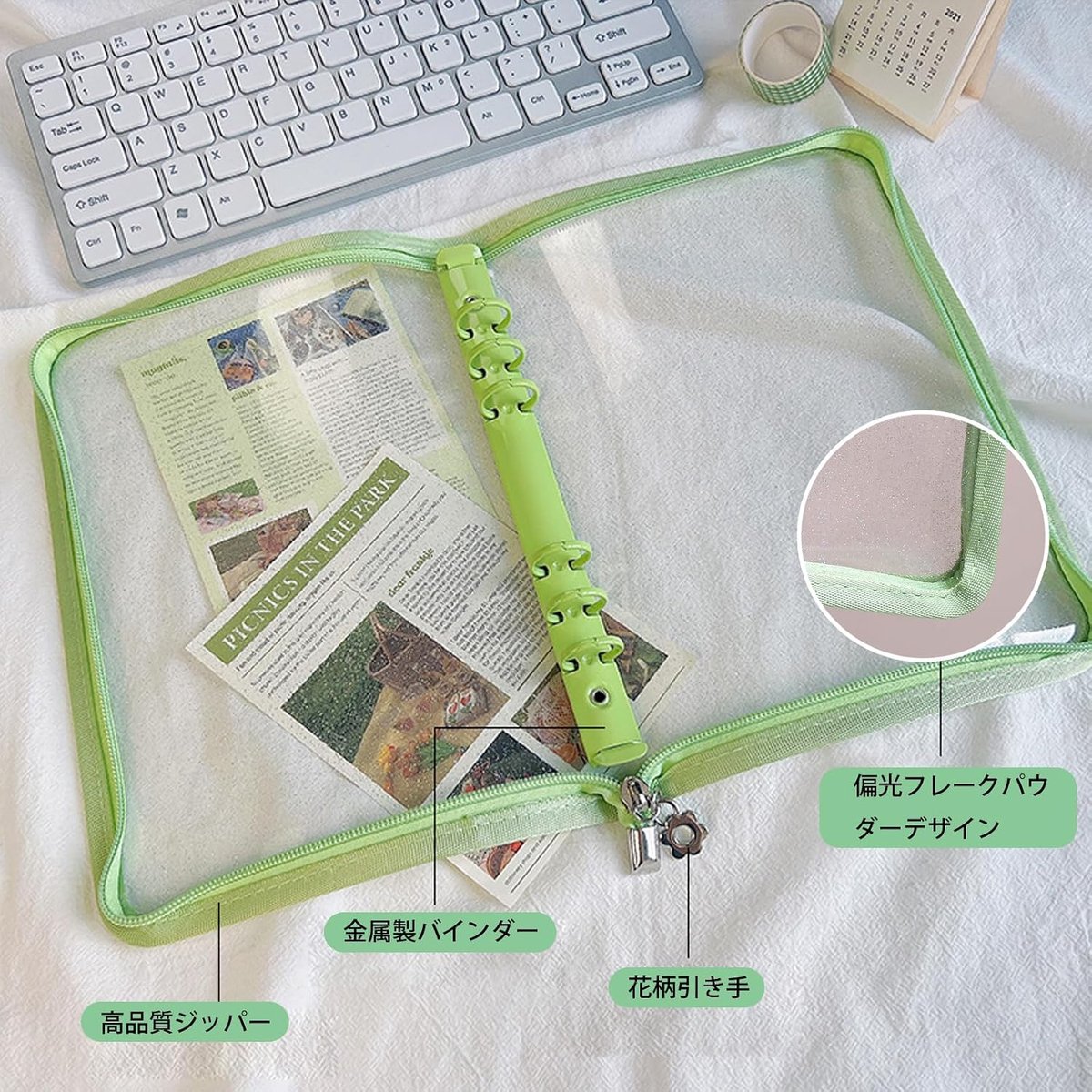 A5 ringband 6 ringhoes met rits, a5 6-gaats doorzichtig zacht PVC navulbare notitieboekhoes, A5 ringmapzakken met rits, losbladige map voor geldbudgetsysteem, dagboek, planner, fotoalbum