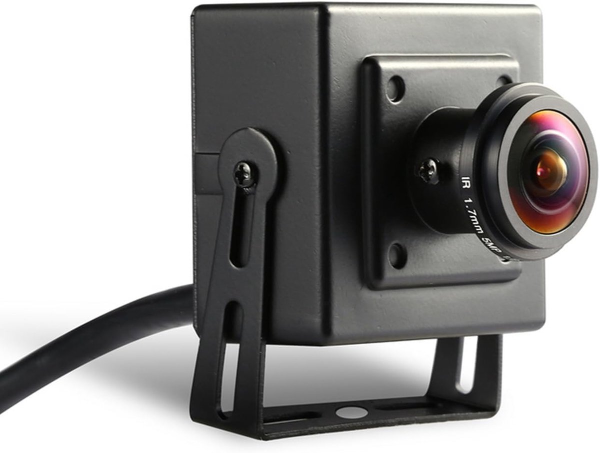 Fisheye PoE Mini IP Camera with Audio, Ultra HD 2880 x 1620P@20fps, 1.7mm Panoramic Fisheye Lens, Wide-angle Home Security Camera PoE, P2P Remote viewing (I706-3-P-A-TS Metal)