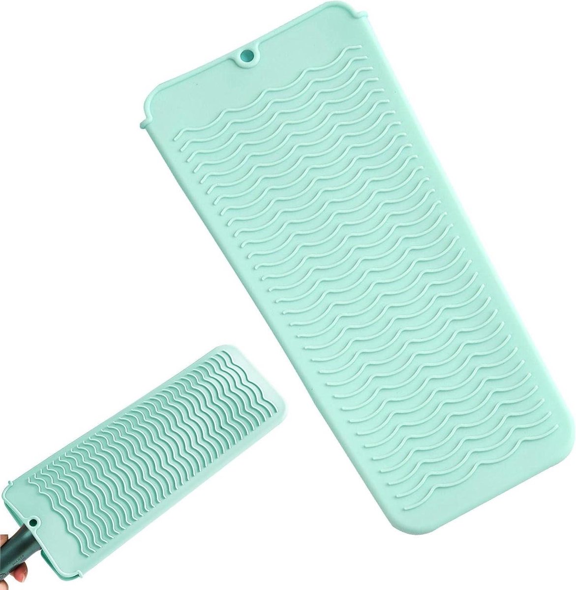 Stijltang Mat - Hittebescherming Pad - Haar Styling - Herbruikbaar Siliconen - 28.5 x 13.5 cm - Grijs