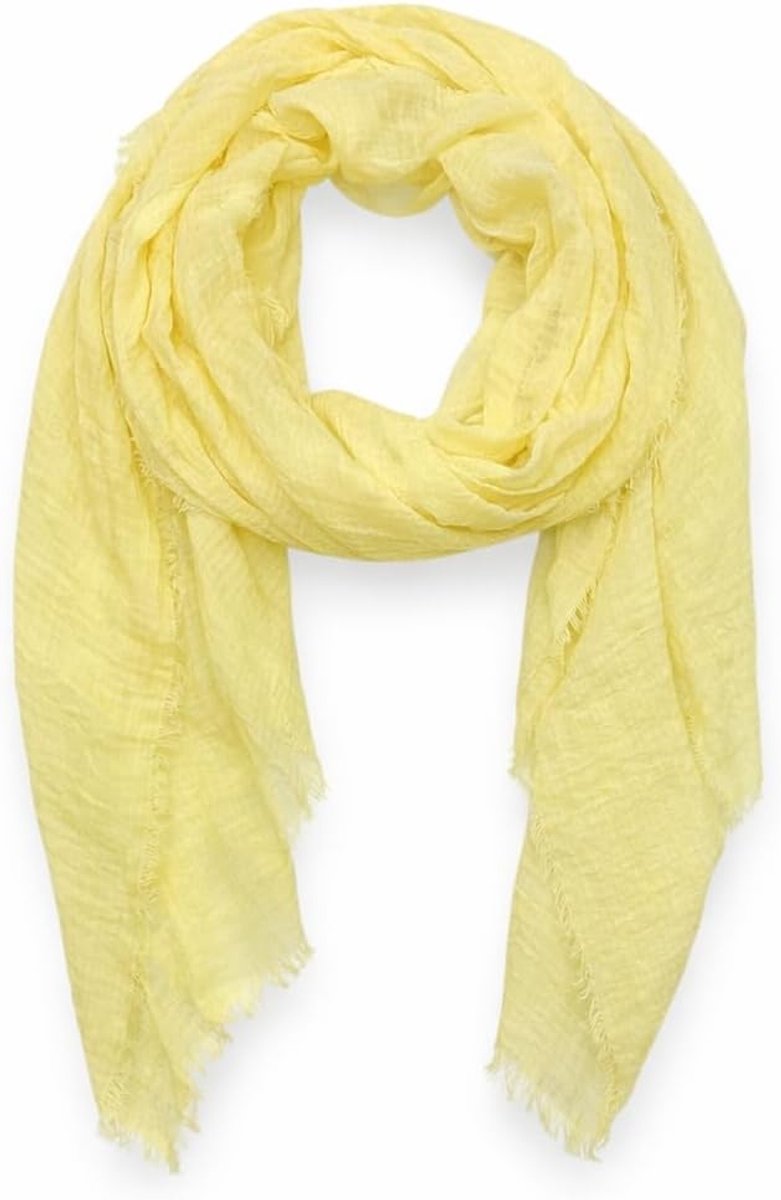 Lichte damessjaal van viscose, crinkeldoek met franjes, dunne stola voor lente, zomer en herfst (180 x 90 cm)