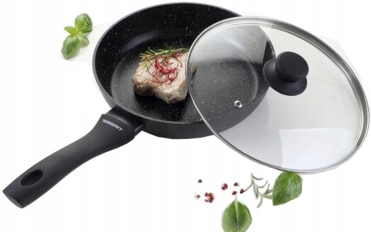 Granieten Koekenpan met Greblon Coating - 20cm Diameter, 100% Inductie Bodem