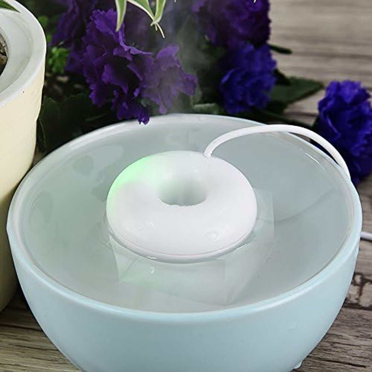 Ultrasone luchtbevochtiger - drijvende donut - stil en compact - ideaal voor kinderkamer - ShopVlot