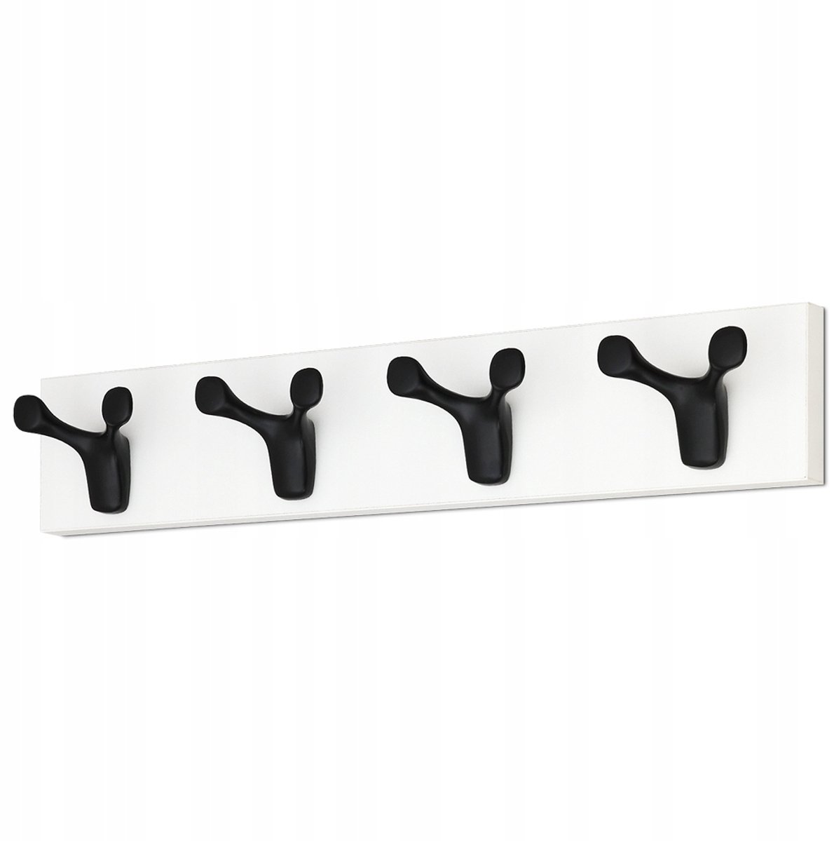 Moderne wandkapstok met 4 premium haken - Wit