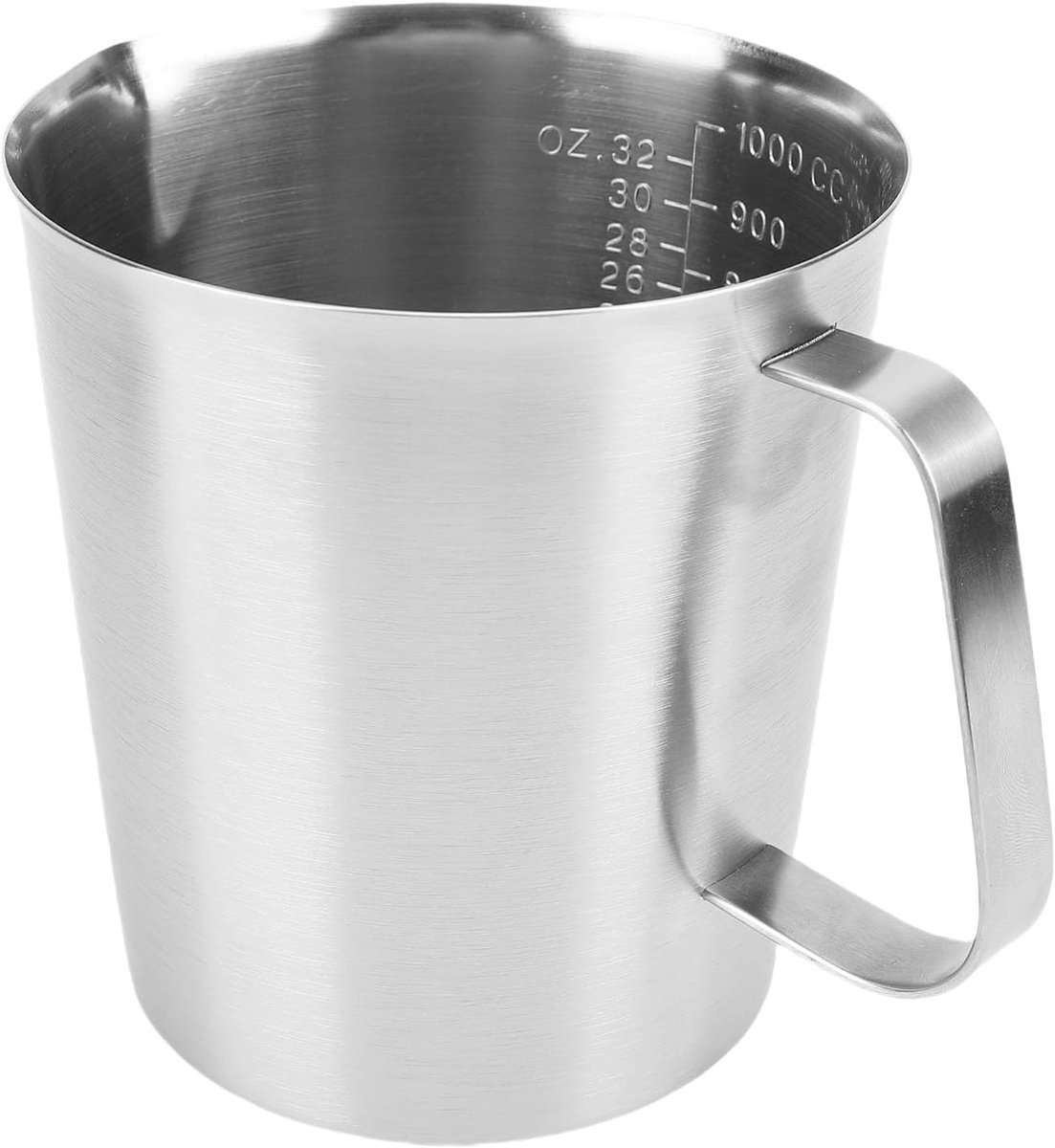 Maatbeker 600 ml - RVS 304 - Met handvat - Ideaal voor het opschuimen van melk - ShopVlot