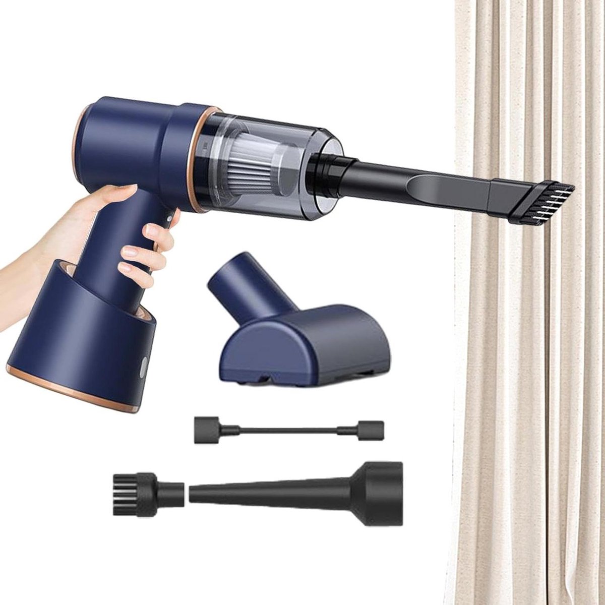 Draagbare Auto Stofzuiger - Draadloze Cleaner - Auto Interieur Reinigen - Krachtige Zuigkracht 120W - 180x158x66mm - Blauw