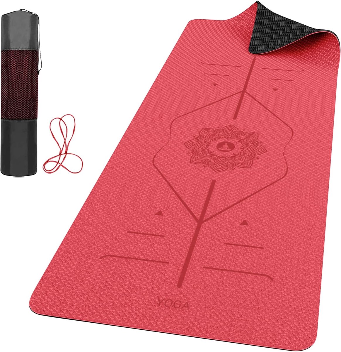 Yoga mat 6 mm - TPE materiaal - niet-slip oppervlak - ideaal voor pilates en yoga - ShopVlot