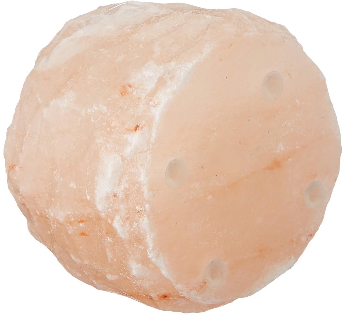 Theelichthouder Himalaya zout 8 x 8 cm - oranje zout - sfeervolle verlichting - natuurlijk design - ShopVlot