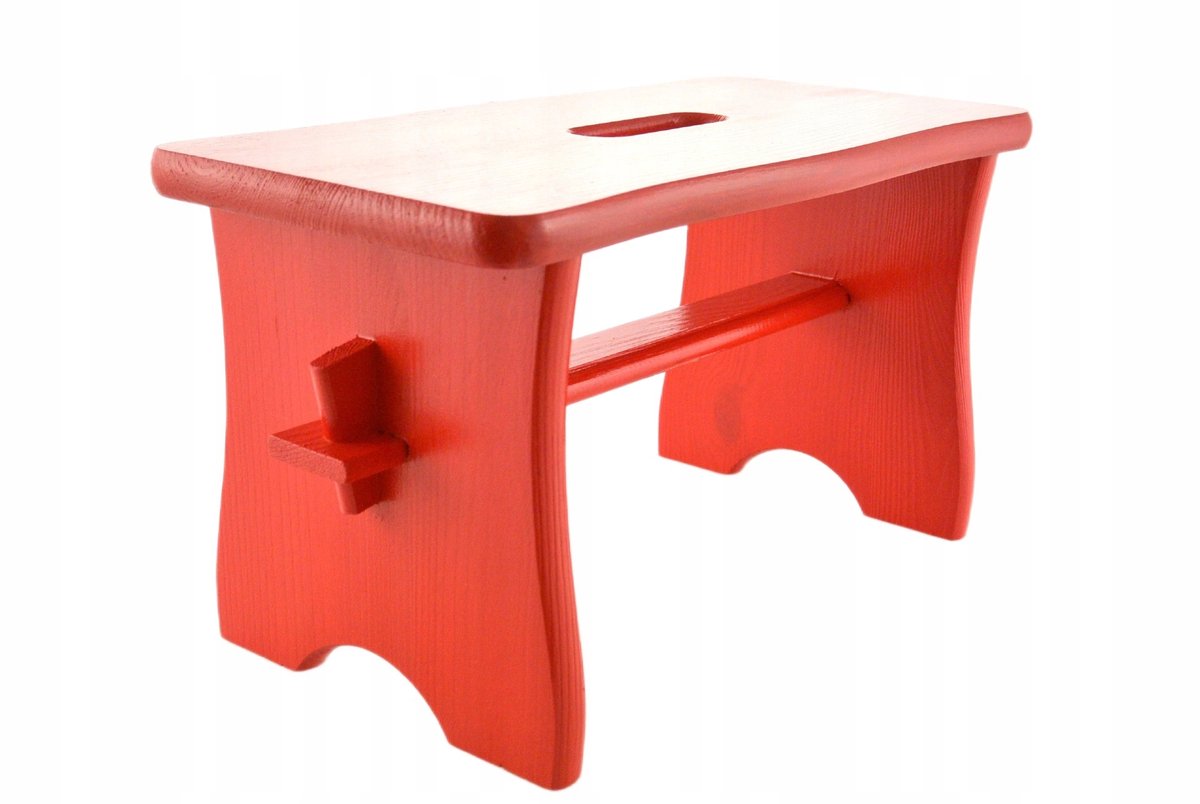 Hoge Rode Houten Keuken Kruk - 26cm