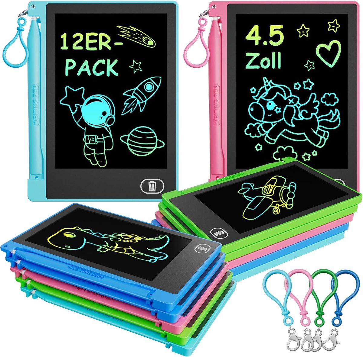 LCD schrijfboard voor kinderen - 12 inch - kleurenscherm - creatief tekenen en schrijven - ShopVlot