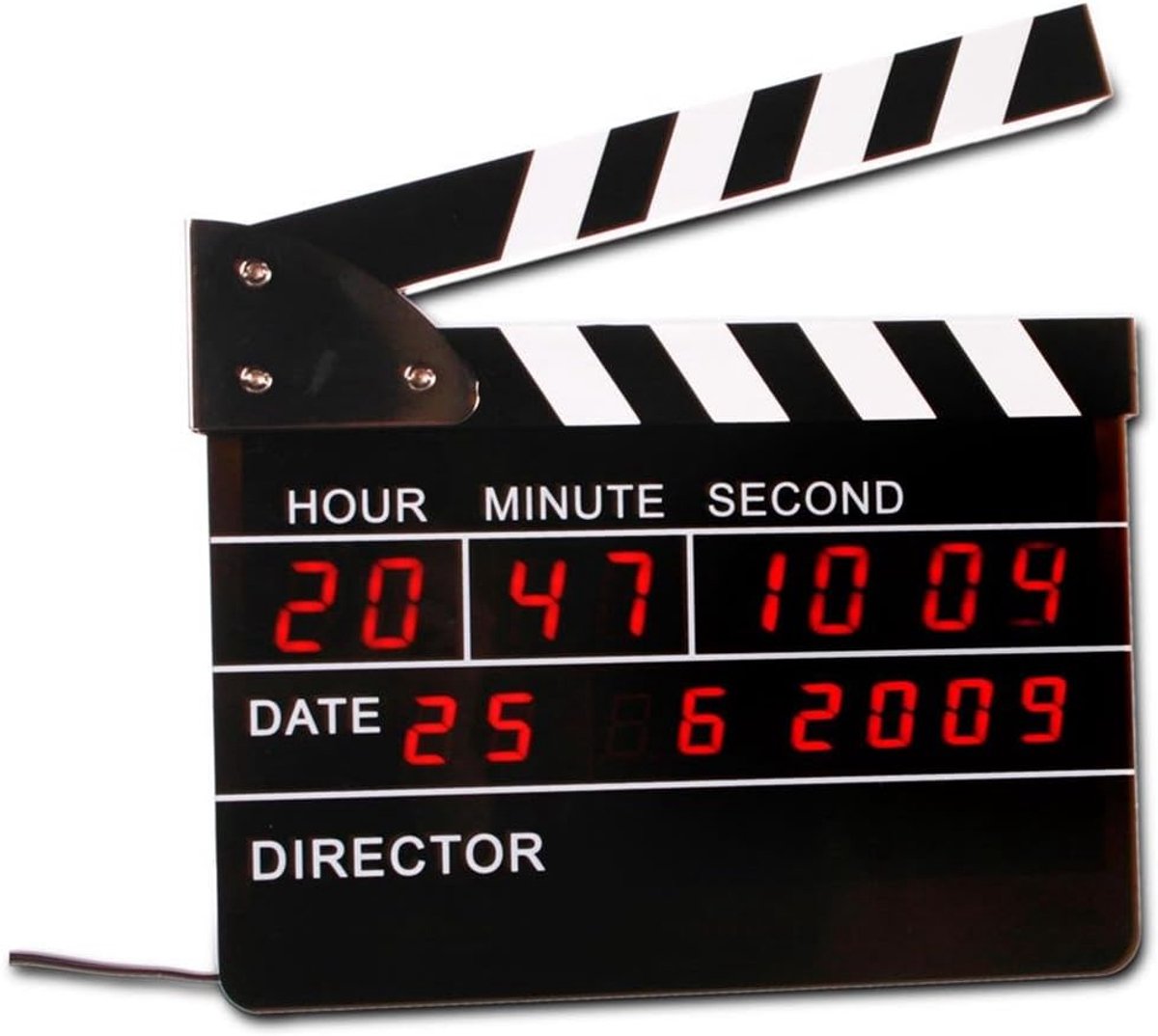 Alarmklok met digitale weergave - cinema thema - date en tijd - perfect cadeau - ShopVlot