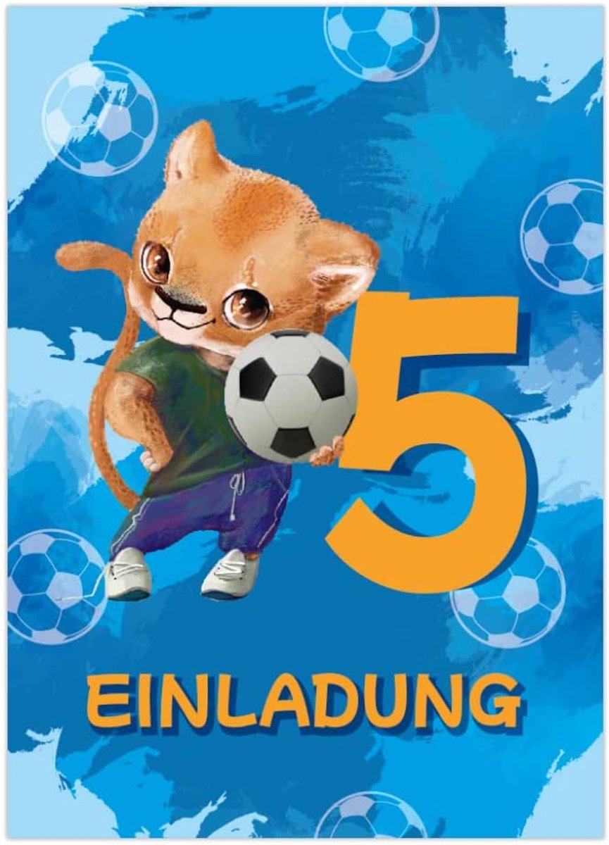 Uitnodigingskaarten 12 stuks - 5e verjaardag - Voetbal thema - Perfect voor jongensfeest - ShopVlot