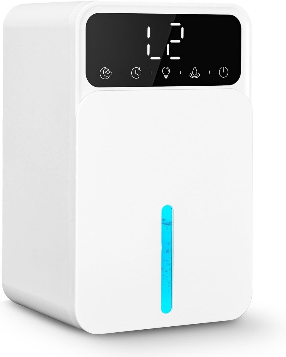 Elektrische ontvochtiger 1500 ml - stille werking - 8/12/24 uur timer - ideaal voor badkamer en keuken - ShopVlot