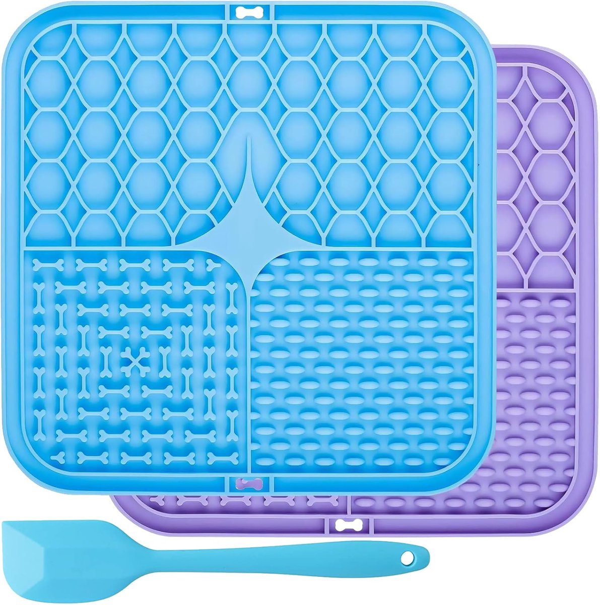 Lick Mat voor honden en katten 20x20 cm - siliconen spatula - BPA-vrij - stimuleert langzamer eten - ShopVlot