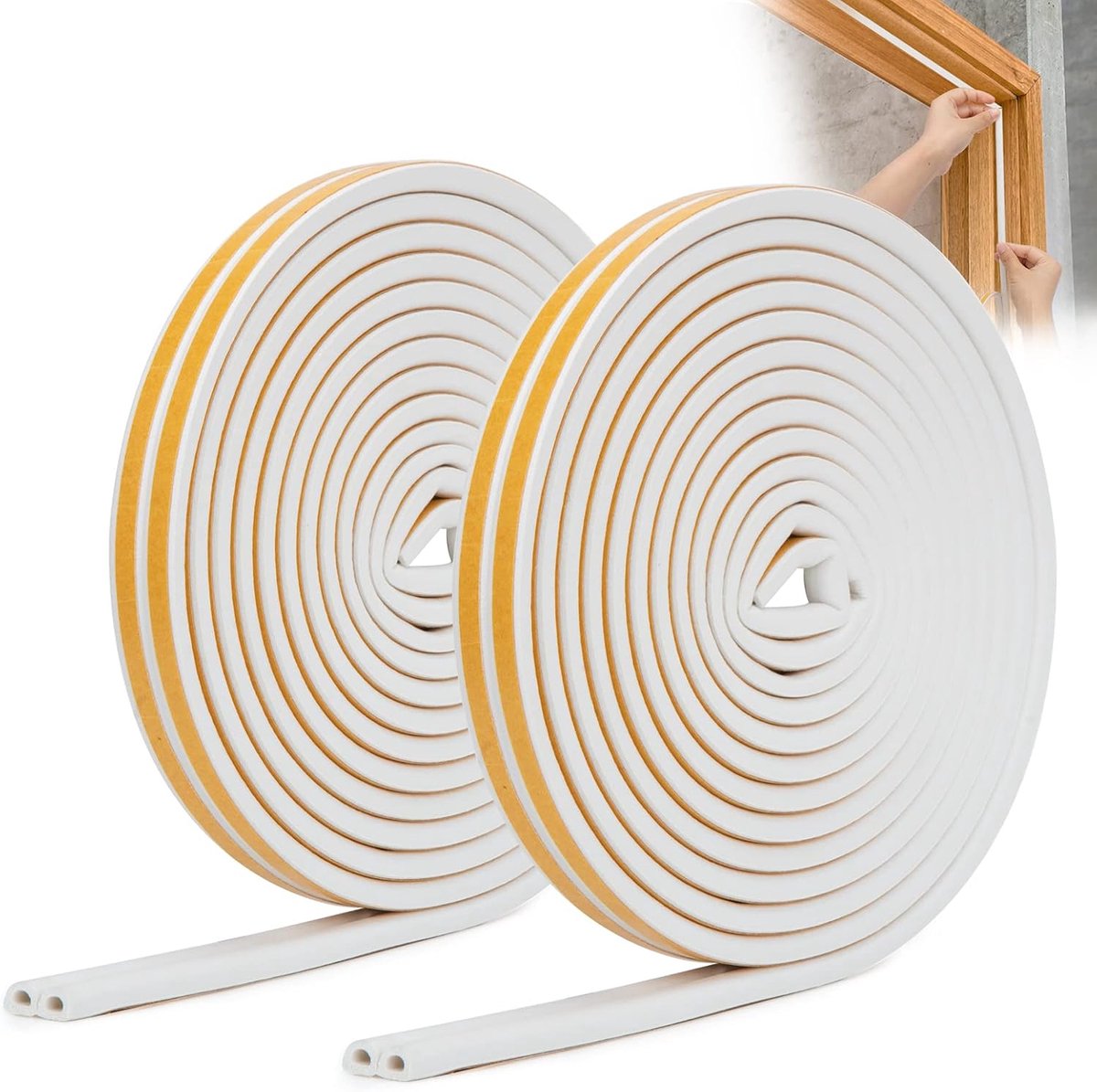 Draught Excluder - 16m Zelfklevende Rubber Sealing Strip - Geluiddichte Deurafdichting - Bespaar op stookkosten - ShopVlot
