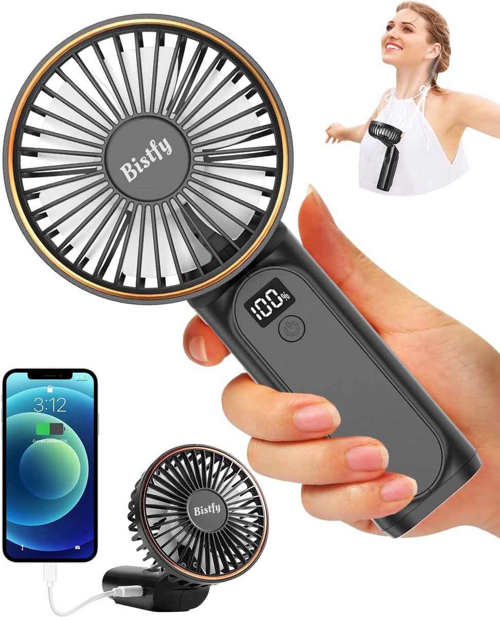 Mini handfan 5200 mAh - Oplaadbaar - Lange werktijd - Ideaal voor onderweg - ShopVlot