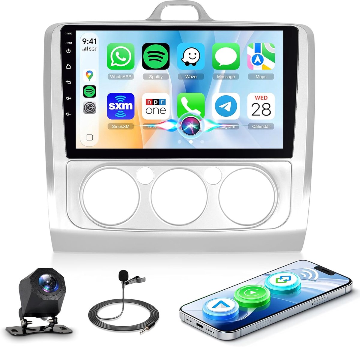 SnelShoppen - Car Radio met Bluetooth, DAB+, USB, AUX, 4x50W, Geschikt voor Auto's, Zwart - Ideaal voor Roadtrips, Feestjes en Dagelijkse Ritjes