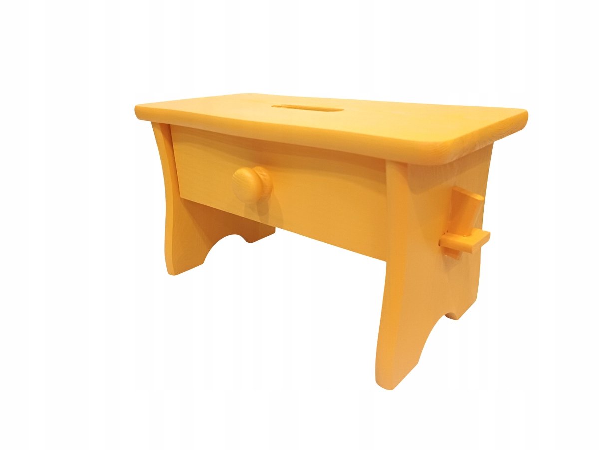 Hoge Oranje Houten Pot met Lade - 26 cm