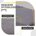Zitbank met een comfortabel, fluweelachtig grijs oppervlak en een comfortabel ontwerp.