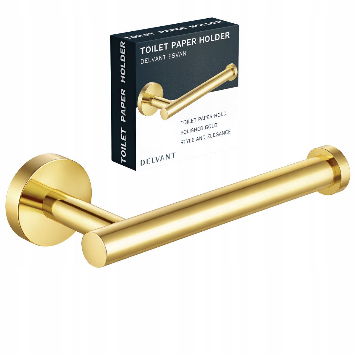 Merkloos Gouden Metalen Toiletrolhouder - Elegant en Modern
