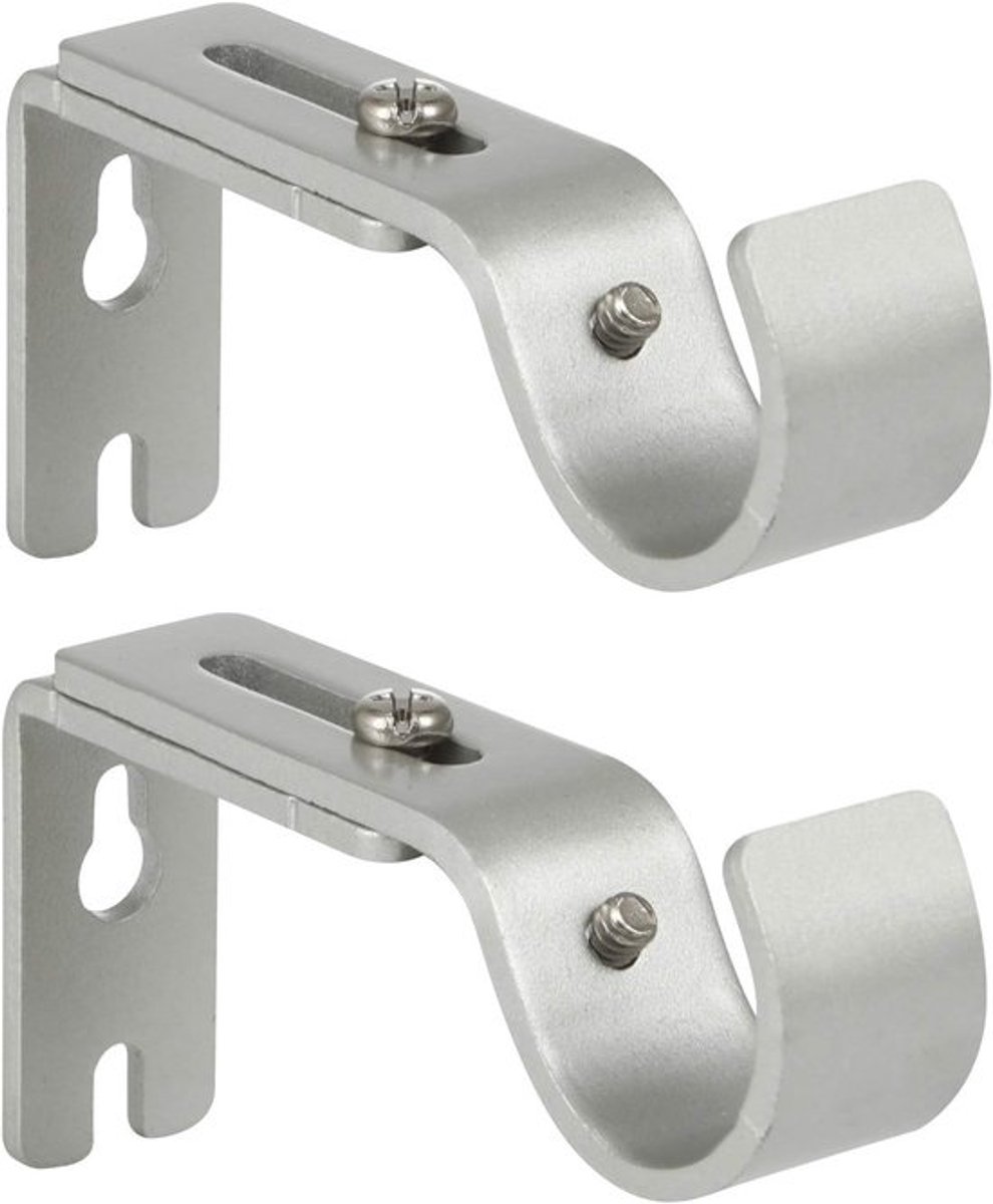 Robuuste verstelbare gordijnroedebeugels voor 1" stangen, zilver (set van 2)