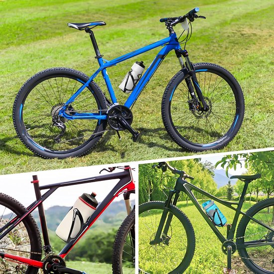 Fietsbidonhouder inclusief 610 ml waterfles (BPA-vrij); lichtgewicht en stevige houder, universeel bruikbaar (inclusief schroeven) voor racefietsen, mountainbikes en stadsfietsen (Zwart-1). — afbeelding 2