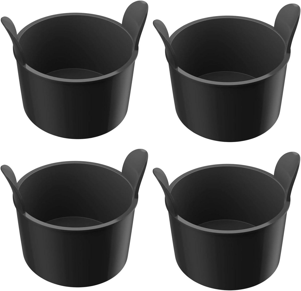 Siliconen Eierdopjes - Eierhouders Set - Eieren Koken - Gladde Verwijdering - 4 stuks - Zwart
