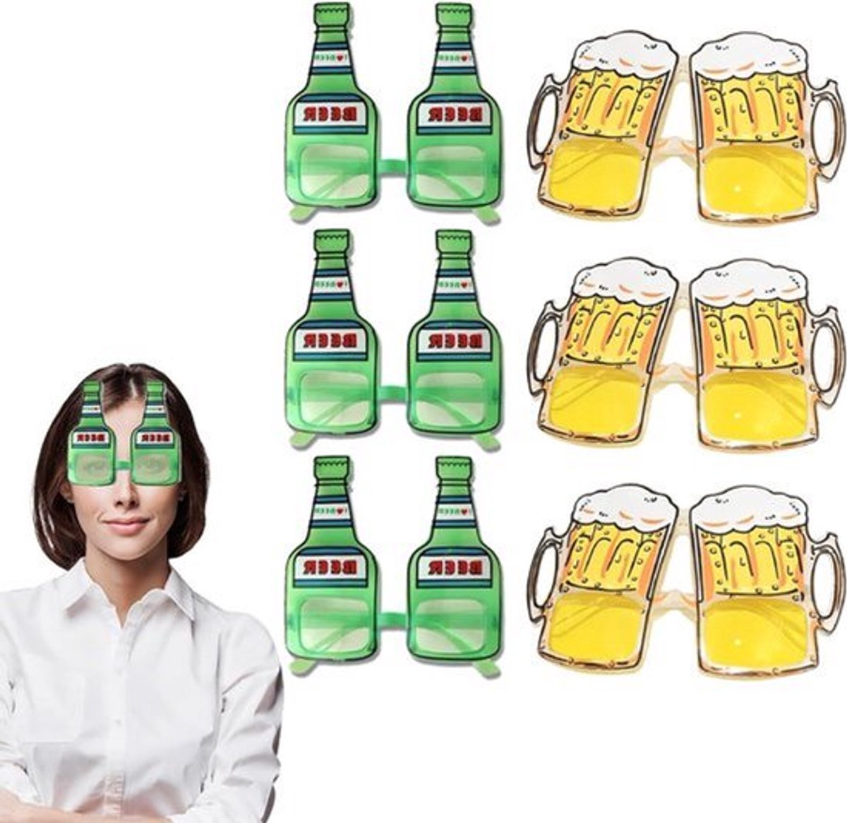 6 stks grappige bier glazen zonnebril voor bierfestival halloween kerstvakantie feestkostuums