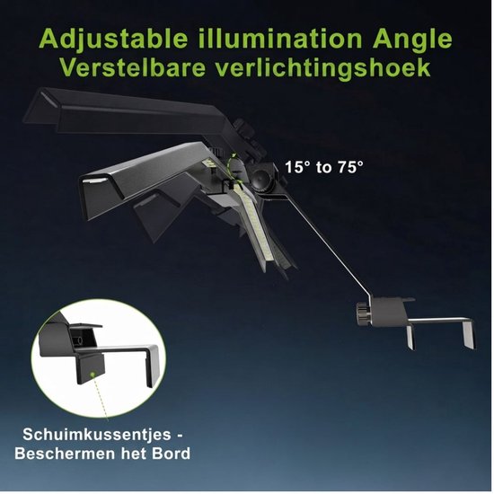 Lìon® Dartbord - Dartbord Lamp LED - Universele Dartbord Verlichting - Voor Darts, Training en Wedstrijden - Zwart - 51cm x 51cm x 17cm van lion — afbeelding 4