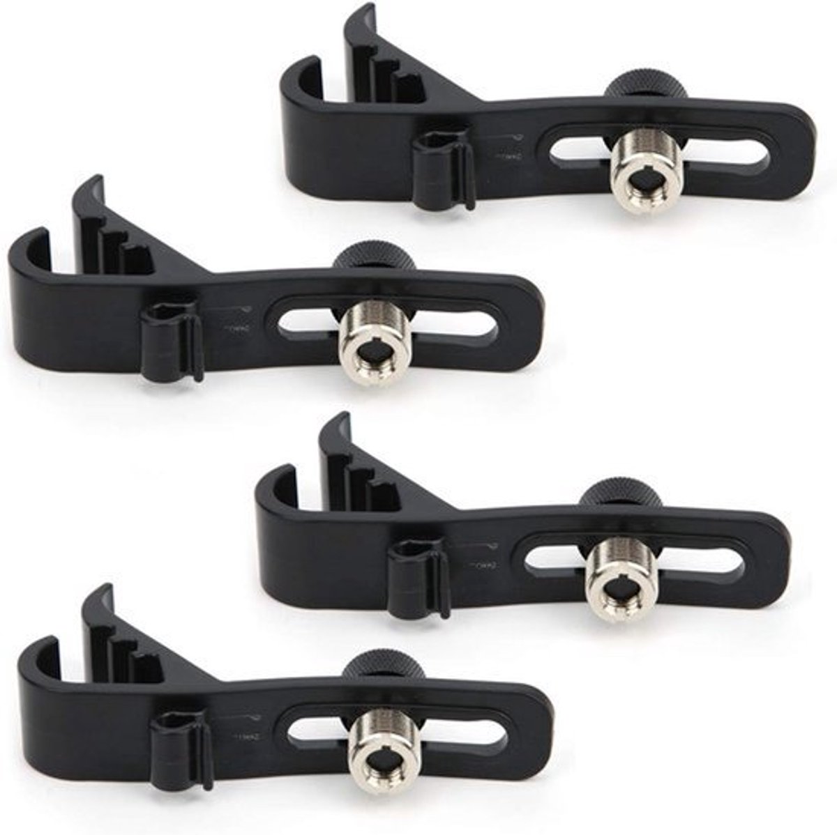 Verstelbare Drum Microfoon Clip Schokbestendige Houder Mount voor Tom Mic Set Snare Drum Clamp Pack van 4 - Ideaal voor Muziekliefhebbers
