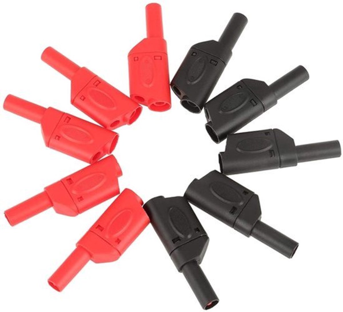 Veiligheid Volledig Geïsoleerde Multimeter Test Leads 10 Stuks 4mm Banaanstekkers Mannelijke Stapelbare Connectoren