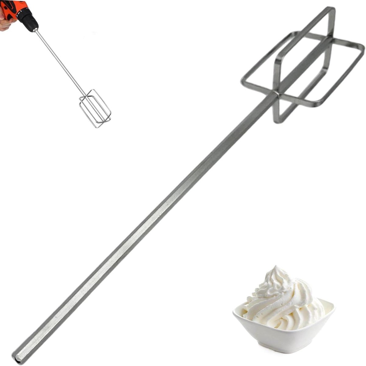 Boormixer Bevestiging - Roerstaaf Garde - Mengen van Materialen - Versterkt Roestvrij Staal - 45 x 7 x 7 cm