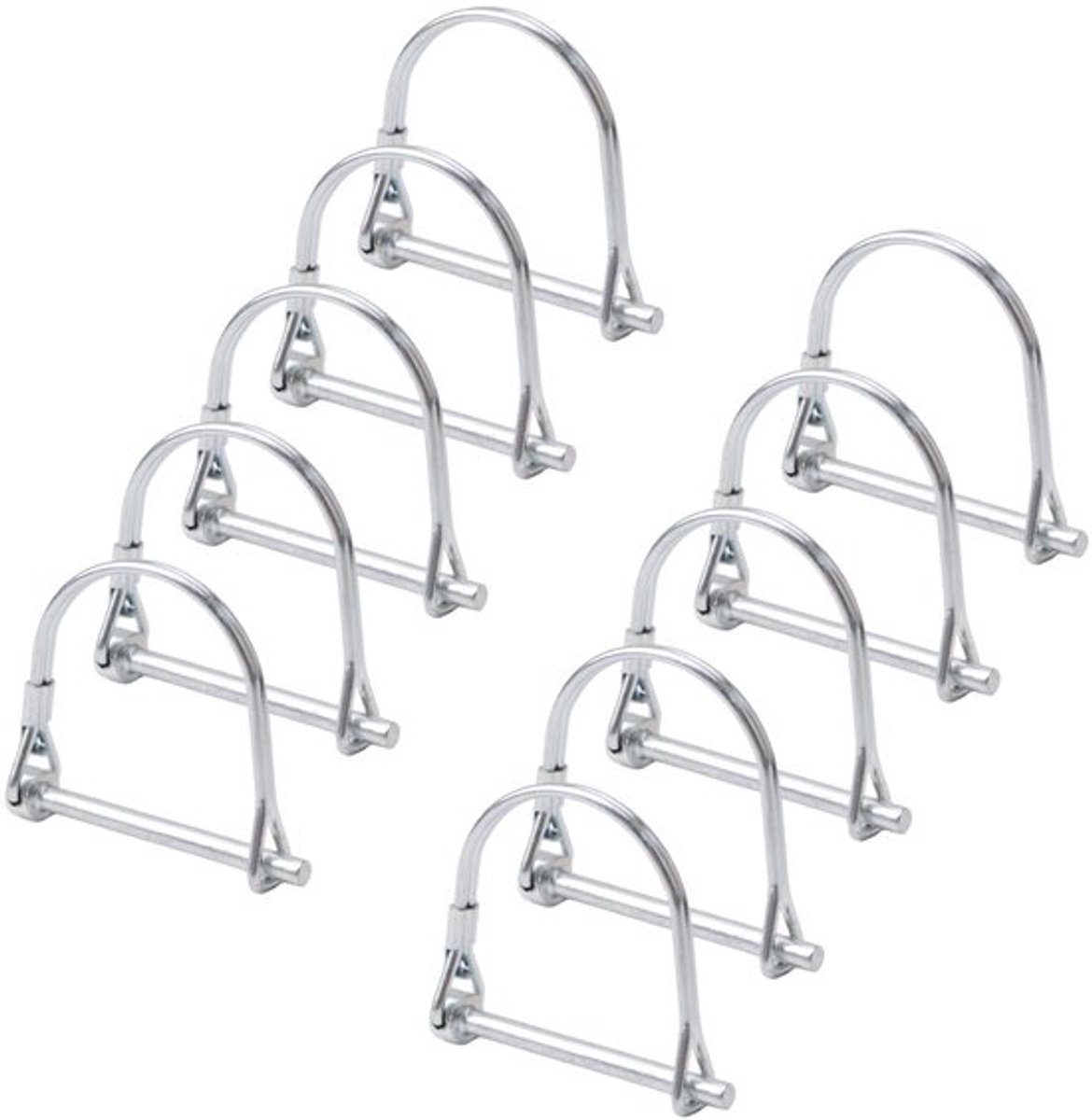 10Pcs Draad Slotpen, Koolstofstaal Schacht Slotpen, Ronde Lus Draad Slotpen voor Track Boerderij Gazon (M5*50)