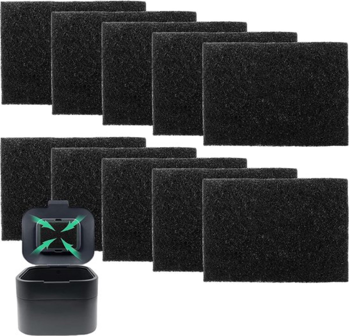 10 stuks biologische afvalemmer keuken koolfilter - actieve koolfilter mat voor Joseph Joseph vuilnisemmer - biologische vuilnisemmer accessoires - compostemmer keukenaccessoires