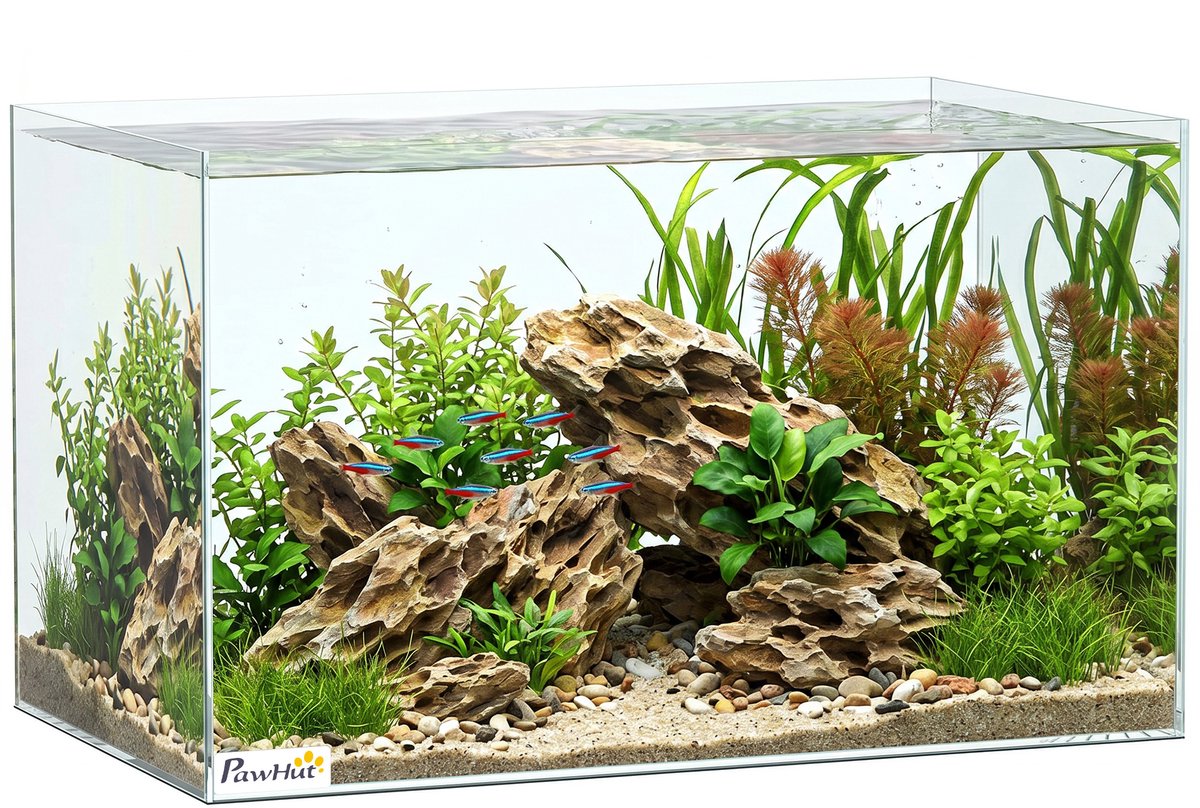 PawHut Aquarium - Gehard glas - 50 x 30 x 30 cm - Transparant