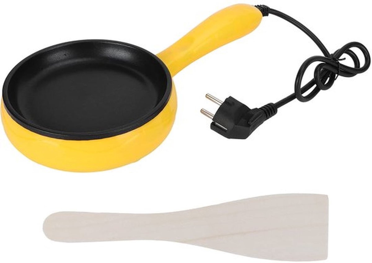 Elektrische Eierskiller, 300W Lichtgewicht Mini Wordt Geleverd Met Houten Spatel, Multifunctionele Elektrische Pan, Thuis Keuken Studentenhuis Steak Voor Bakken Van Eieren Pannenkoeken