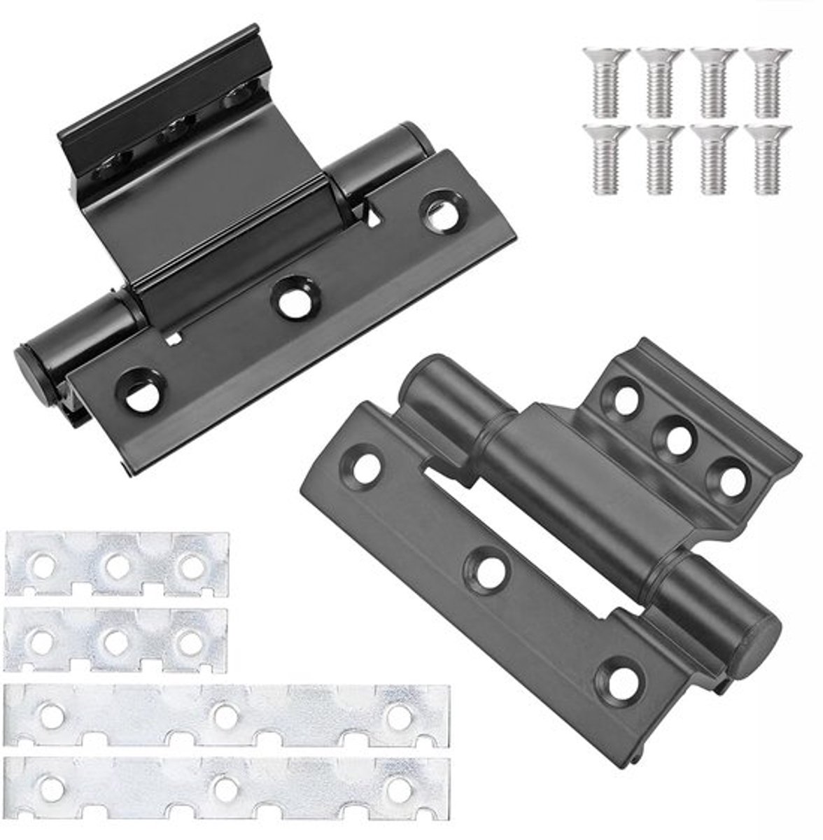 2 stuks scharnieren, 100 mm raamscharnieren van aluminiumlegering, meubelscharnier voor 55/60 aluminium profielramen