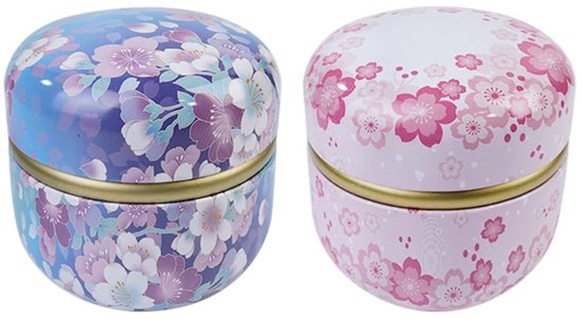 2-Pack Mini Theeblik Opslagcontainers – Ronde Blikken Verzegelde Blikken voor Thee, Suiker, Koffie, Specerijen en Snoep – Compacte Voedsel Opslag Oplossing